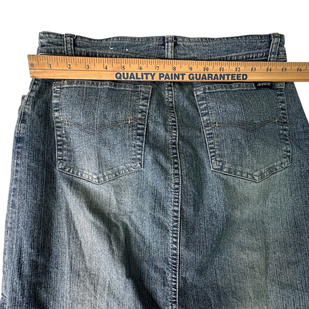Squeeze by Stephen Hardy Jean Skirt Womens 11 to 12 High Side Split (stain)‎ - Picture 8 of 10